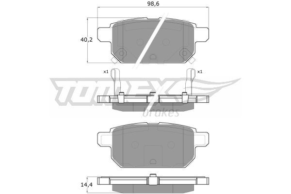 TOMEX BRAKES Piduriklotsi komplekt,ketaspidur TX 18-14